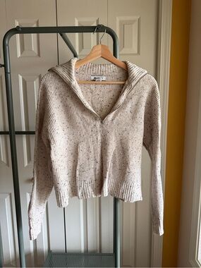 William Rast Cozy Neutral Zip-Front Women's Sweater Hoodie